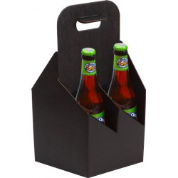 Porte bouteille carton noir pour 4 bouteilles vin ou biere