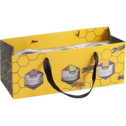 sac carton 3 fenetres deco abeilles/miel