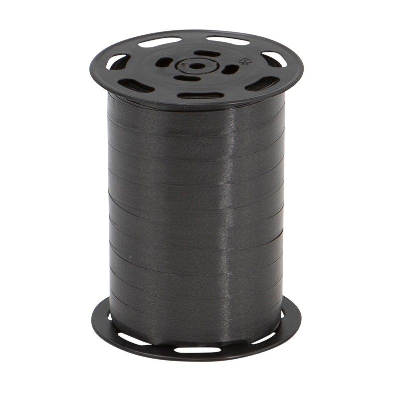 Bobine de bolduc lisse noir 10mm x 250 m