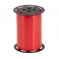 Bobine de bolduc lisse rouge vif 10mm x 250 m