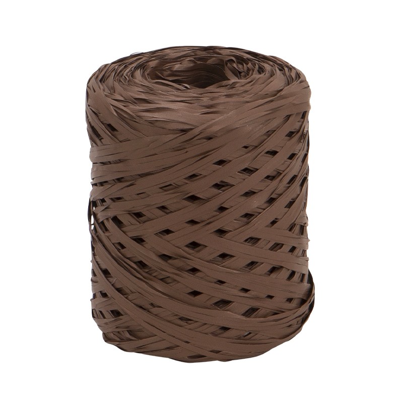 Bobine de bolduc raphline chocolat 10mm x 200 m