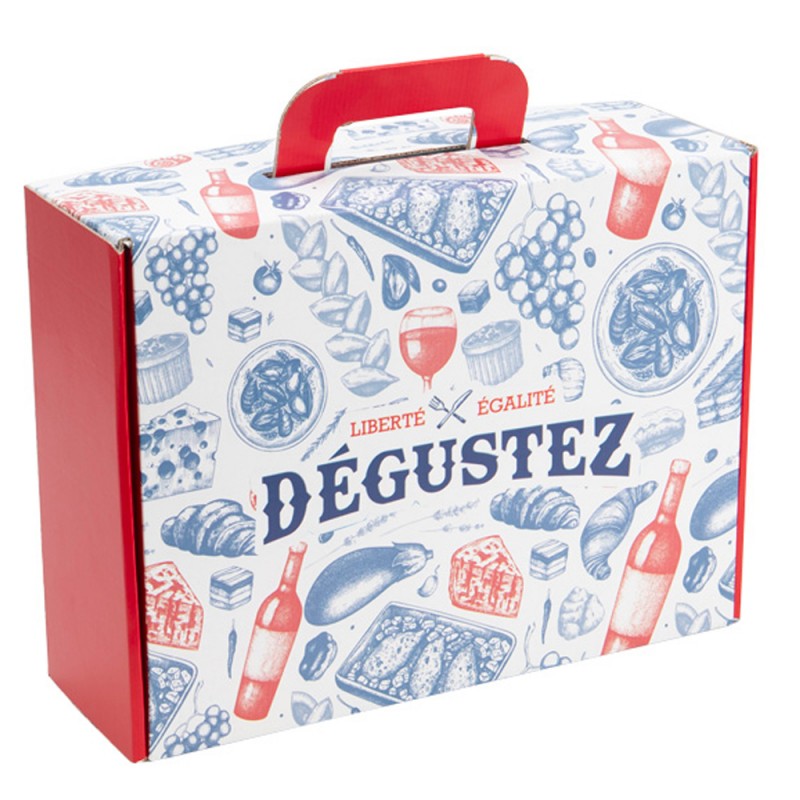 Valisette rectangulaire carton Degustez 25x19x10cm