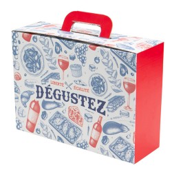 Valisette rectangulaire carton Degustez 25x19x10cm