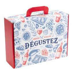 Valisette rectangulaire carton Degustez 33x21x11,5cm