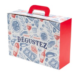 Valisette rectangulaire carton Degustez 33x21x11,5cm