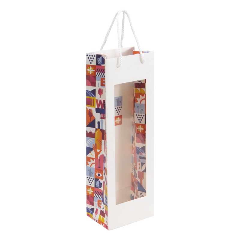 Sac 1 bouteille rectangulaire carton Escapade 12x8,5x36