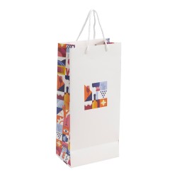 Sac 2 bouteilles rectangulaire carton Escapade 16,5x10x35