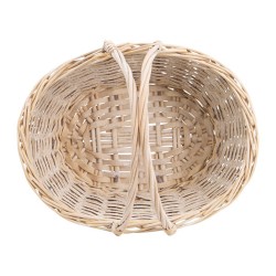 Panier rectang. Eclisse d'osier naturel aspect ceruse