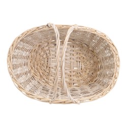 Panier rectang. Eclisse d'osier naturel aspect ceruse