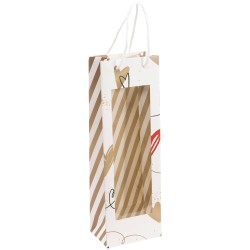 Sac 1 bouteille carton +fenetre Inconditionnelle 12x8,5x36cm