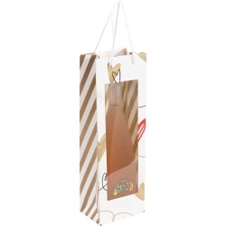 Sac 1 bouteille carton +fenetre Inconditionnelle 12x8,5x36cm