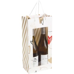 Sac 2 bouteilles carton+fenetre Inconditionnelle 16,5x10x35