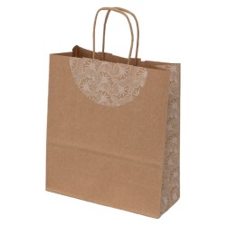 Sac papier kraft Fleurs 18x8x22