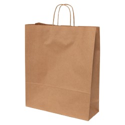 Sac shopping en kraft + poignees torsadee