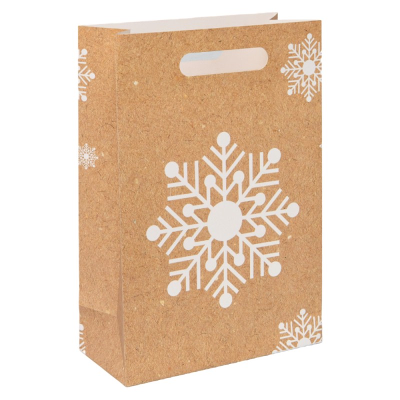 Sac en carton FSC naturel deco flocon