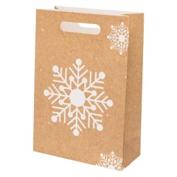 Sac en carton FSC naturel deco flocon