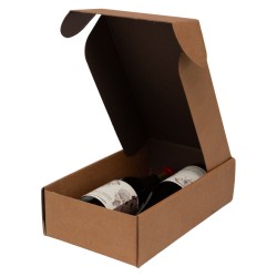 Coffret kraft 2 bouteilles 20x33.5x9 cm