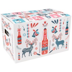 Calendrier de l'Avent carton Scandinave 44x28,7x 28,4 cm