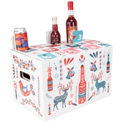 Calendrier de l'Avent carton Scandinave 44x28,7x 28,4 cm