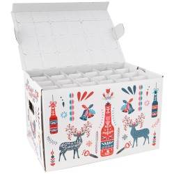 Calendrier de l'Avent carton Scandinave 44x28,7x 28,4 cm