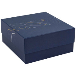 Boite Carton Carree Bleu Abysse 26x24,5x11,5 cm