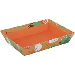 Corbeille Carton carree Orange Canyon 22x22x5cm