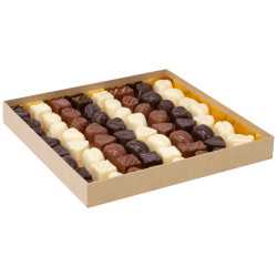 Boite Kraft Carree Chocolat Douceur 26,5x26,5x3,5 cm