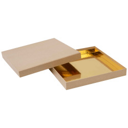 Boite Kraft Carree Chocolat Douceur 26,5x26,5x3,5 cm