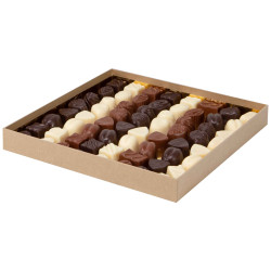 Boite Kraft Carree Chocolat Douceur 26,5x26,5x3,5 cm