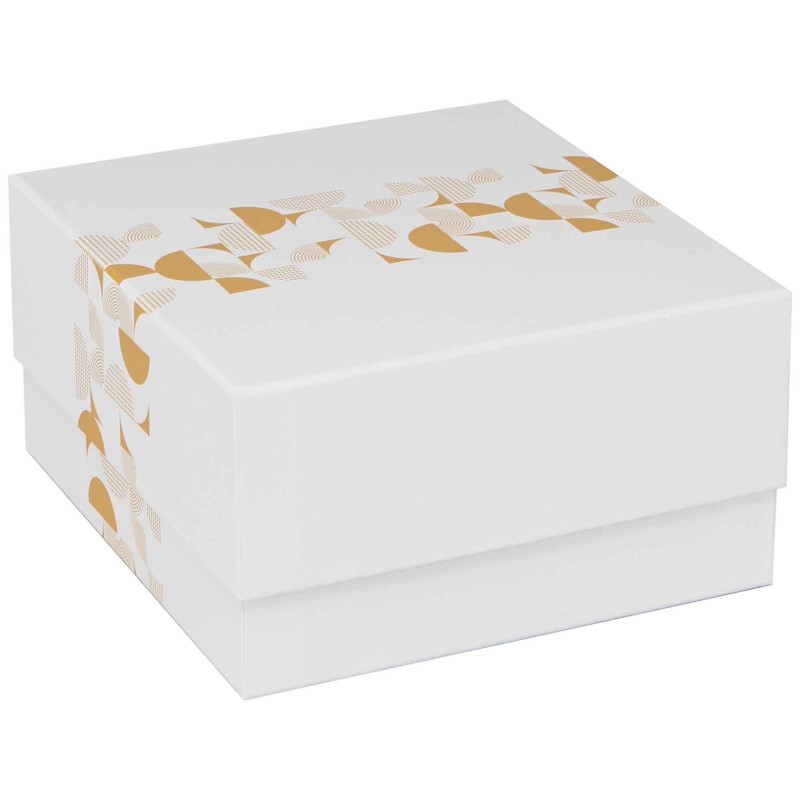 Boite Carree Carton Blanc Eclat d'Or 20,5x19x10,5 cm