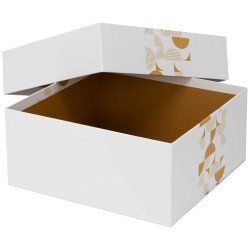 Boite Carton Rectangulaire Blanche Eclat d'Or 26x24,5x11,5 c