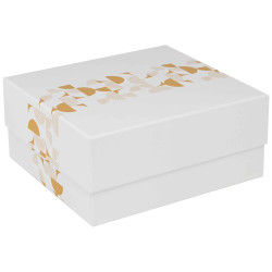 Boite Carton Rectangulaire Blanche Eclat d'Or 26x24,5x11,5 c