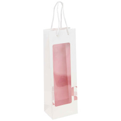 Sac 1 bouteille carton a fenetre blanc Iconic 12x8,5x36cm