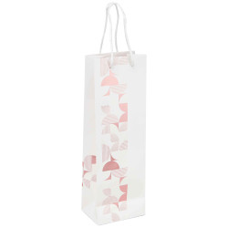 Sac 1 bouteille carton a fenetre blanc Iconic 12x8,5x36cm