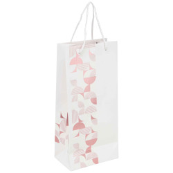 Sac 2 bouteilles carton a fenetre blanc Iconic 16,5x10x35 cm