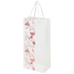 Sac 2 bouteilles carton a fenetre blanc Iconic 16,5x10x35 cm