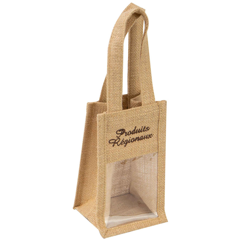 Sac jute naturel a fenetre Produits regionaux 10x10x18cm