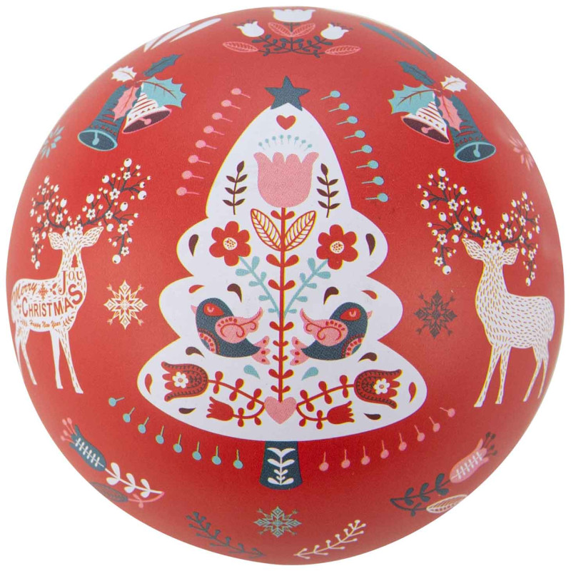 Boule Noel Metal Rouge Scandinave diam. 6,3cm