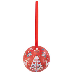 Boule Noel Metal Rouge Scandinave diam. 6,3cm