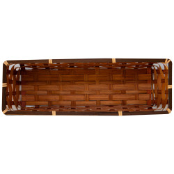 Corbeille Bambou Rectangulaire Marron Rustique 30x10x6cm