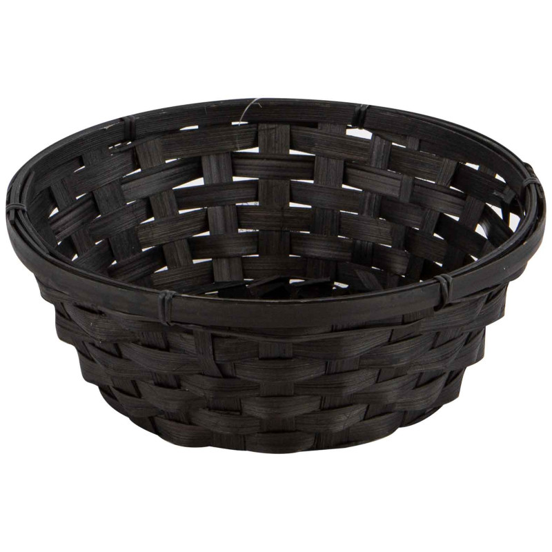 Corbeille Ronde Bambou Noir Elegance 23x8cm