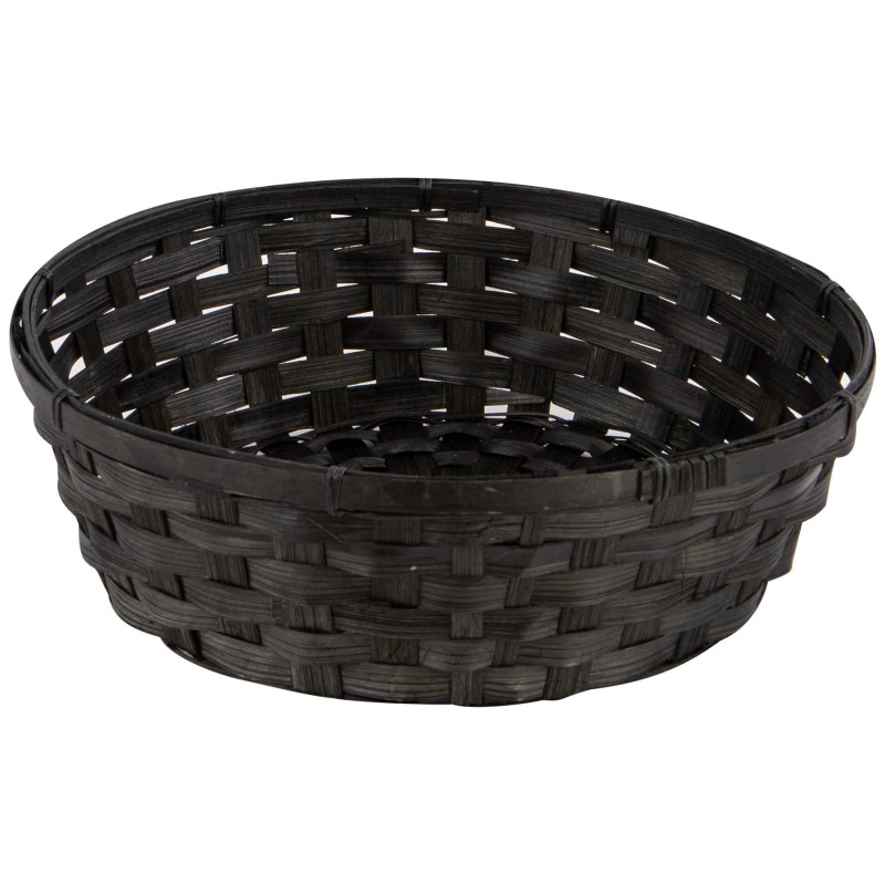 Corbeille Ronde Bambou Noire Elegance O30x9cm