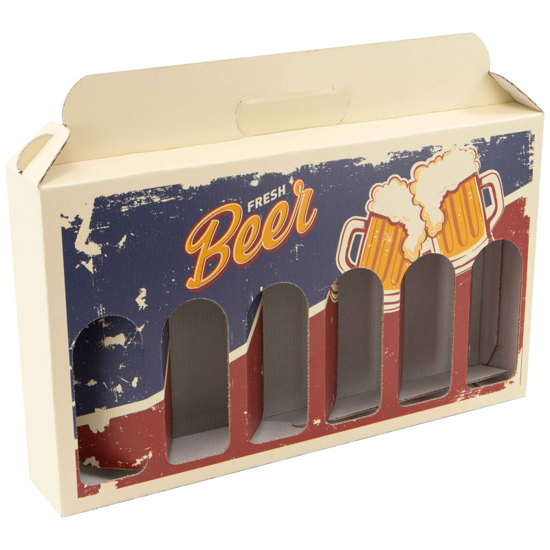 Coffret Carton Rectangulaire Beige Fresh Beer 43x7x25cm