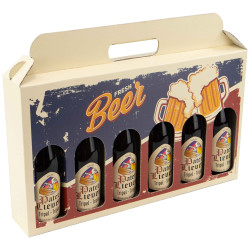 Coffret Carton Rectangulaire Beige Fresh Beer 43x7x25cm