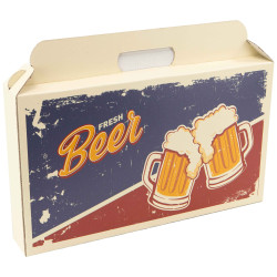 Coffret Carton Rectangulaire Beige Fresh Beer 43x7x25cm