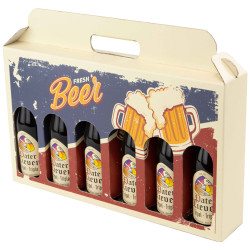 Coffret Carton Rectangulaire Beige Fresh Beer 43x7x25cm