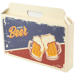 Coffret Carton Rectangulaire Beige Fresh Beer 43x7x25cm