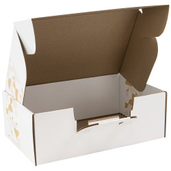 Valisette Carton rectangulaire Blanc Eclat d'Or 34,5x22x12cm