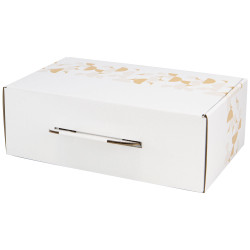 Valisette Carton rectangulaire Blanc Eclat d'Or 34,5x22x12cm