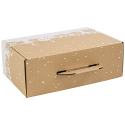 Valisette carton rectangulaire Hiver enneige 34,5x22x12 cm